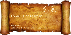Inhof Hortenzia névjegykártya
